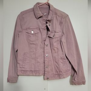 Faded pink denim jacket